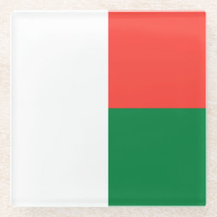 Dessous-de-verre En Verre Drapeau patriotique de Madagascar