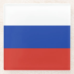 Dessous-de-verre En Verre Drapeau Russie tricolore