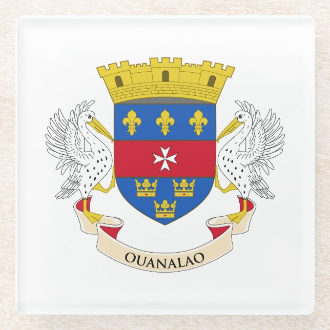 Dessous-de-verre En Verre Drapeau Saint-Barthélemy (Devant)