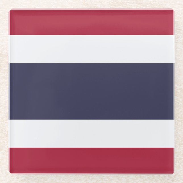 Dessous-de-verre En Verre Drapeau Thaïlande  (Devant)