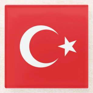 Dessous-de-verre En Verre Drapeau Turquie