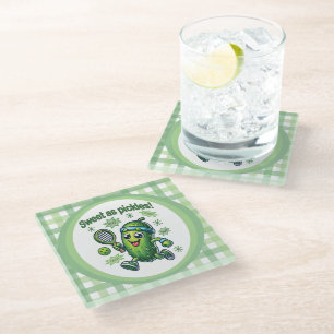 Dessous-de-verre En Verre Drôle Mignon Sucré comme des Pickles Pickleball