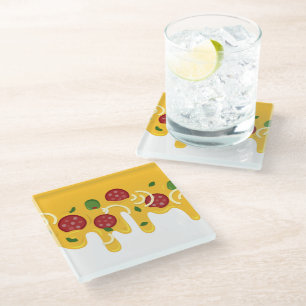Dessous-de-verre En Verre Drôle Pizza au Fromage Rétro Coulant Keto Party