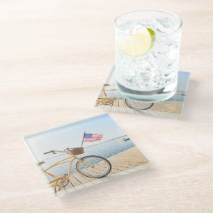 Dessous-de-verre En Verre Eau   Vélo au bord du lac