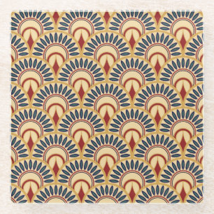Dessous-de-verre En Verre Echelles De Poisson Égyptiennes : Motif Sans Fil.