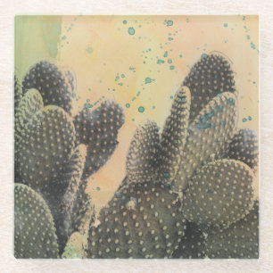 Dessous-de-verre En Verre Éclaboussure verte du cactus   de désert