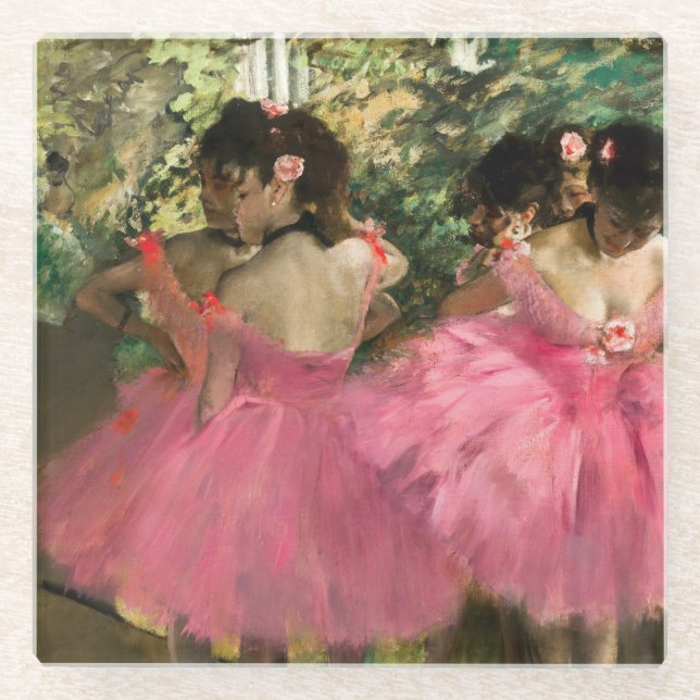 Dessous-de-verre En Verre Edgar Degas - Danseurs en rose (Devant)