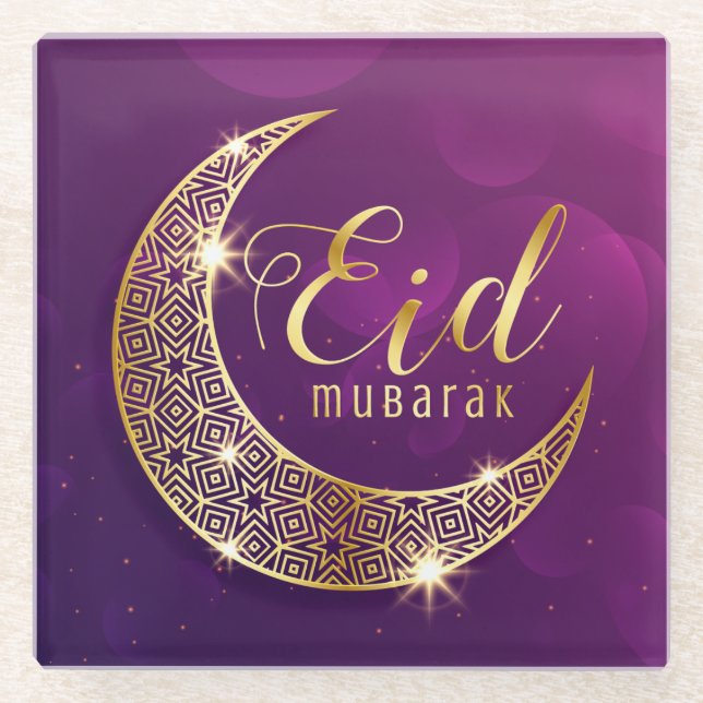 Dessous-de-verre En Verre Eid Mubarak (Devant)