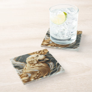 Dessous-de-verre En Verre Elégant Golden Retriever Marble Vision