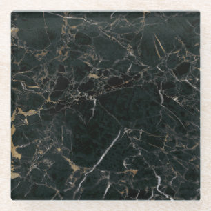 Dessous-de-verre En Verre Élégant marbre noir : Arrière - plan texturé