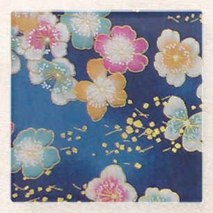 Dessous-de-verre En Verre Elégant Origami Japonais Washi Fleurs modernes