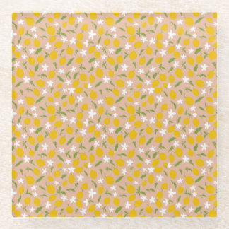 Dessous-de-verre En Verre Elegant Sicilian Lemon Glass Coasters