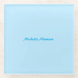 Dessous-de-verre En Verre Élégant style rétro Ciel bleu blanc