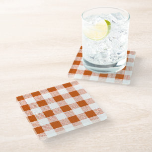 Dessous-de-verre En Verre en vichy Brown