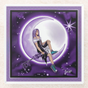 Dessous-de-verre En Verre Enfant de la lune violette