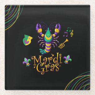 Dessous-de-verre En Verre Épis/trompette/masque/fleur de lis Mardi Gras