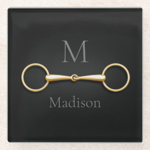 Dessous-de-verre En Verre Équestre monogramme de l'anneau de perte