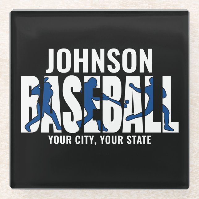 Dessous-de-verre En Verre Équipe de baseball AJOUTER NOM Champion Joueur de  (Devant)