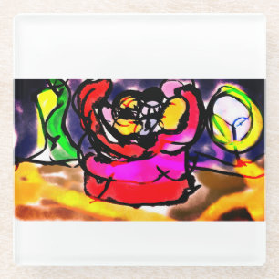 Dessous-de-verre En Verre Été de poisson clown