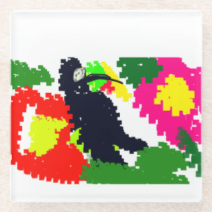 Dessous-de-verre En Verre Été Toucan