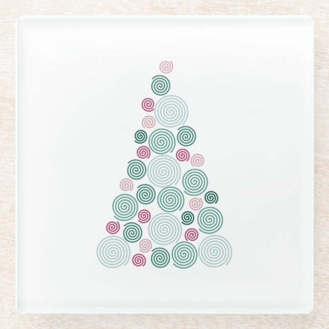 Dessous-de-verre En Verre Evergreen Swirl (Devant)