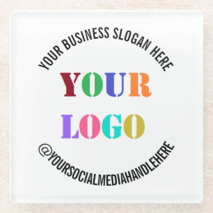 Dessous-de-verre En Verre Exemple de logo d'entreprise et de Dessous de verr