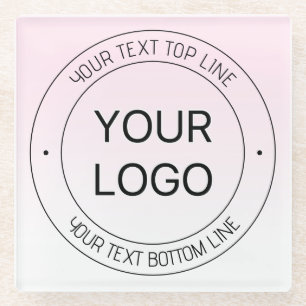 Dessous-de-verre En Verre Facile Logo Remplacement & Editable Texte Rose Omb