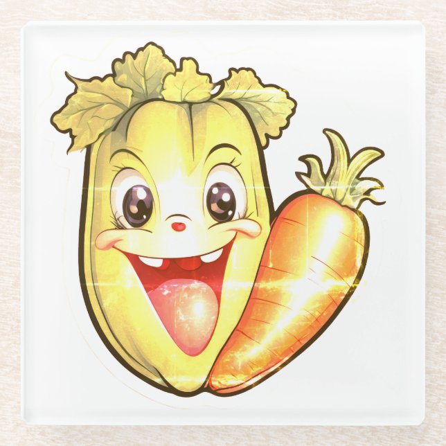 Dessous-de-verre En Verre Faded out veggies  (Devant)