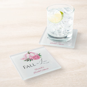 Dessous-de-verre En Verre Faire tomber dans l'amour Rose blush Citrouille Ru