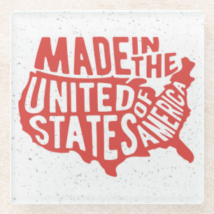 Dessous-de-verre En Verre Fait dans la typographie des Etats-Unis d'Amériqu