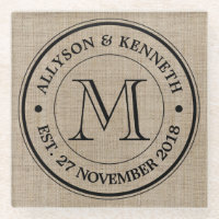 Faites votre propre Burlap Retro Logo Monogramme