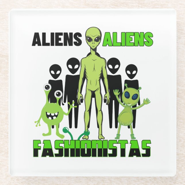 Dessous-de-verre En Verre fashionistas.w Alien (Devant)