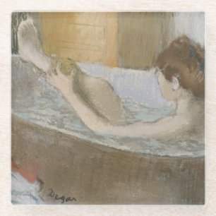 Dessous-de-verre En Verre Femme d'Edgar Degas   à son Bath, épongeant sa