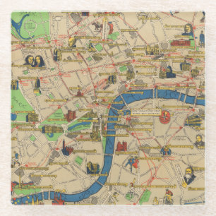 Dessous-de-verre En Verre Festival de la Grande-Bretagne : Guide de carte de