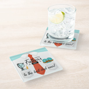 Dessous-de-verre En Verre Fête des pères spéciale salutations au meilleur pa
