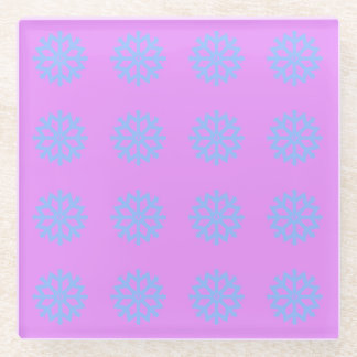 Dessous-de-verre En Verre Fête d'hiver Bleu clair Snowflake Motif Lilac