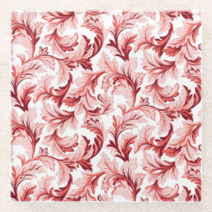 Dessous-de-verre En Verre feuilles baroques en spirale vintage, décoratifs.
