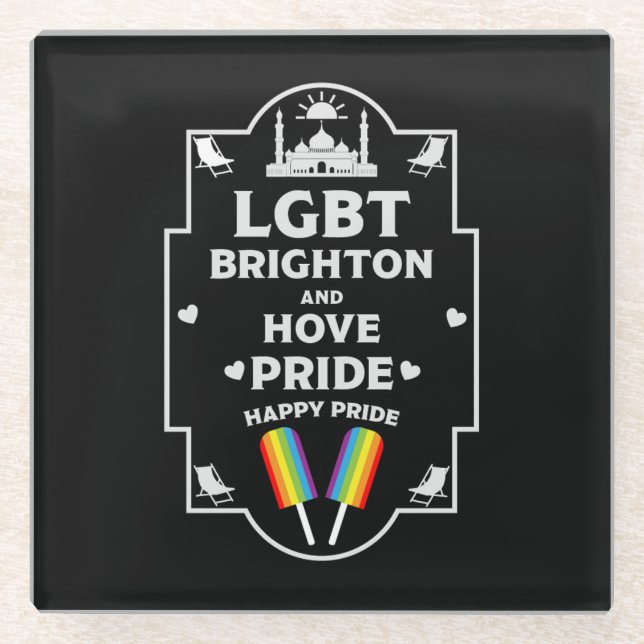 Dessous-de-verre En Verre Fierté de Brighton et de Hove (Devant)