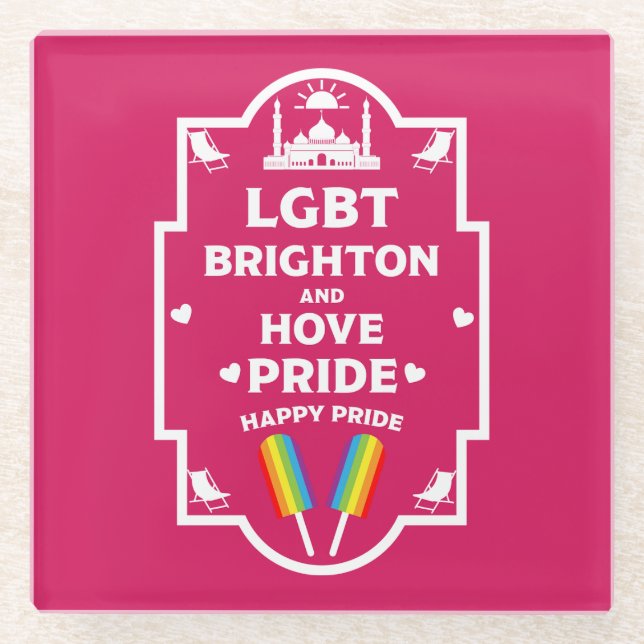 Dessous-de-verre En Verre Fierté gay de Brighton (Devant)