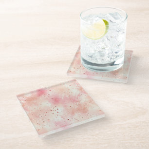 Dessous-de-verre En Verre Fille Peach rose Abstrait