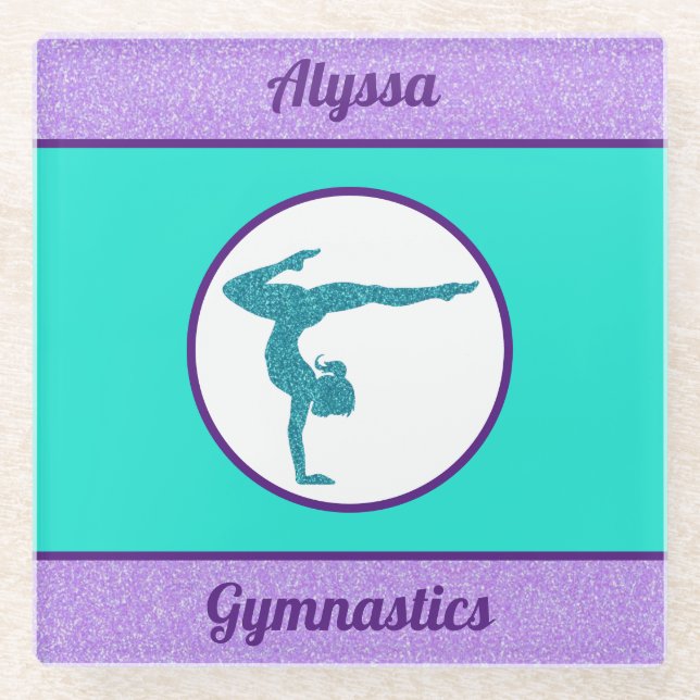 Dessous-de-verre En Verre Filles Gymnastique violet / Dessous de verre Turqu (Devant)