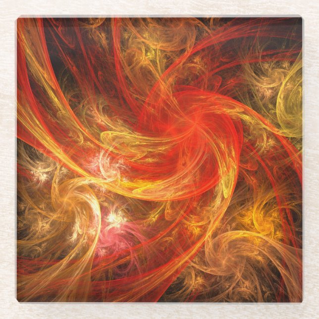 Dessous-de-verre En Verre Firestorm Nova Art Abstrait (Devant)