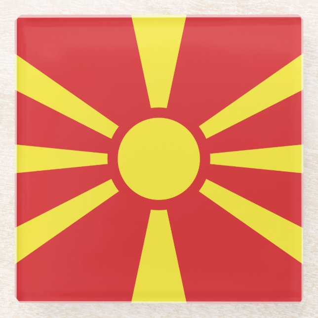 Dessous-de-verre En Verre Flag de Macedonia (Devant)