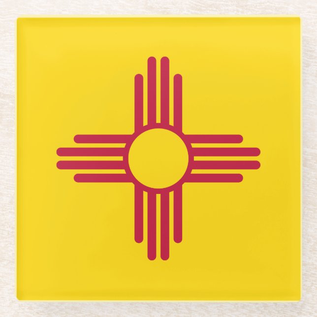 Dessous-de-verre En Verre Flag du Nouveau-Mexique (Devant)