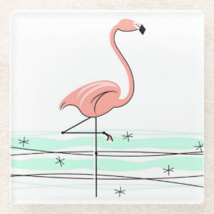 Dessous-de-verre En Verre Flamant rose Ocean dessous de verre