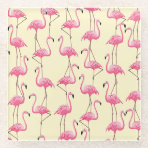 Dessous-de-verre En Verre Flamant rose réaliste Motif vertical Oiseau