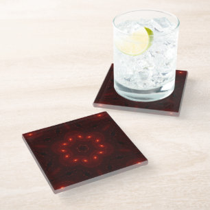 Dessous-de-verre En Verre Fléau de neige rouge bordeaux foncé