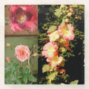 Dessous-de-verre En Verre Fleur en verre de jardin de dessous de verre