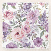 Fleur violette aquarelle rose lavande florale rose