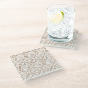 Dessous-de-verre En Verre Fleurs de marguerite beige esthétique florale Dits